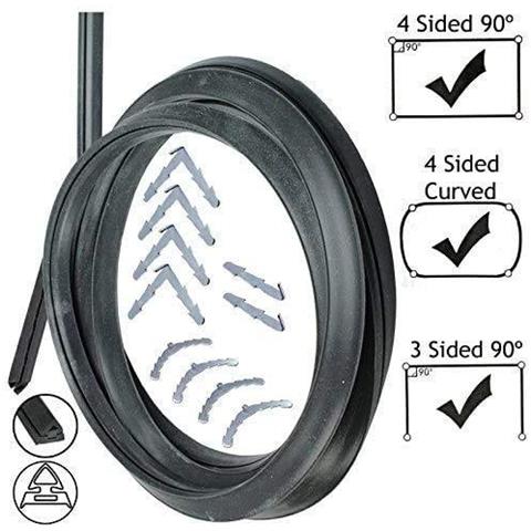 Universale 3 E 4 Lati In Gomma Forno Cappa Guarnizione Della Porta (con Le Clip Filo Dangolo) - Foto 3