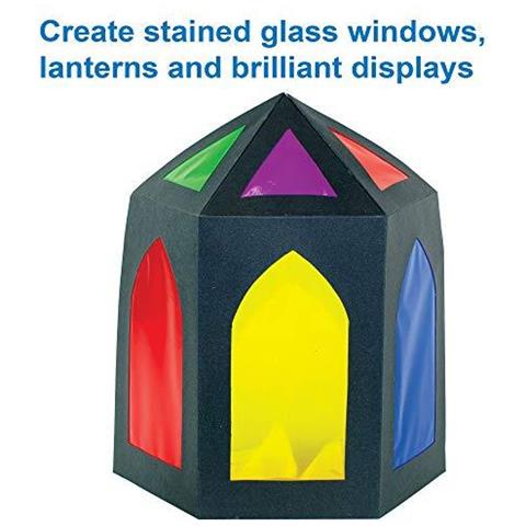 Ek5452 A4 Cellophane Fogli Value Pack Colori Assortiti - Creative Art E Artigianato Per I Bambini Progetti Stained Glass Decorazioni E Collage (confezione Da 36) Carta - Foto 4