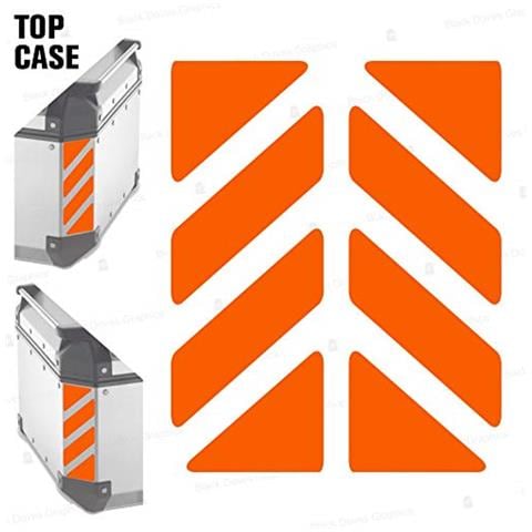 2pcs Rifrangenti Adesivi Compatibile Con Givi Monokey Trekker Outback Bauletto Alluminio Top Case 37 42 48 L (orange 035)  - Foto 1