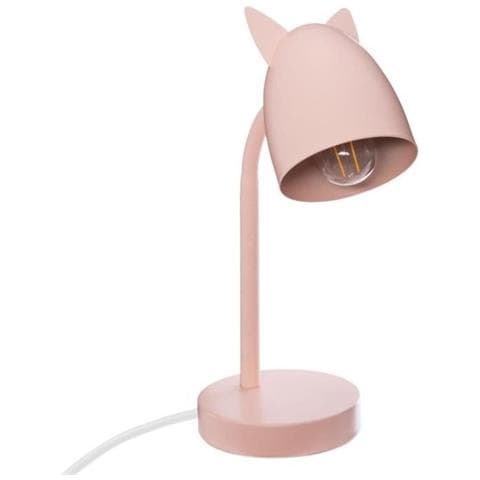 Lampada Orecchie In Metallo - E14 - 25 W - H. 31 Cm - Rosa - Foto 1