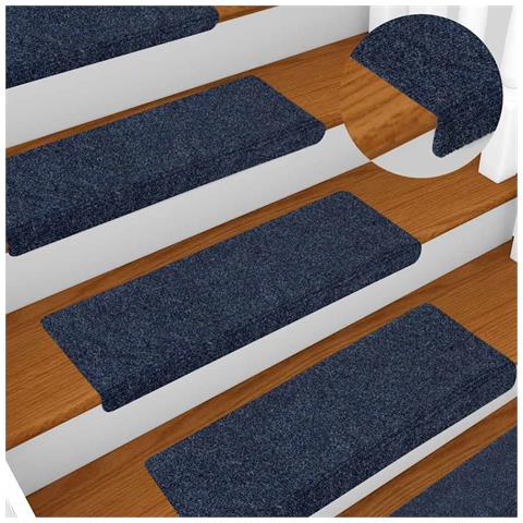 Tappetini per Scale Tessuto Agugliato 5 pz 65x21x4 cm Antracite - Foto 2