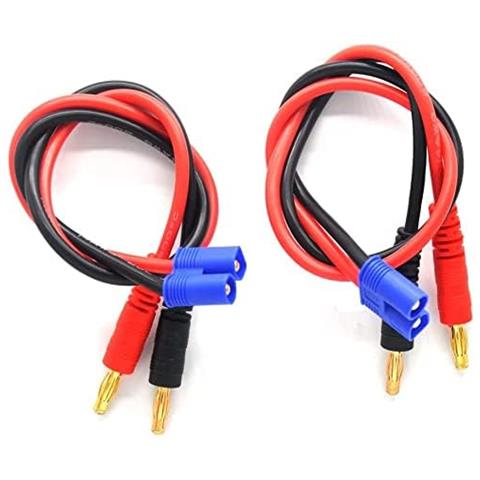 2 Pezzi Cavo Di Carica Con Attacco Connettore Ec3 Spina Banana Da 4.0mm, Colore Blu Rosso Nero - Foto 4