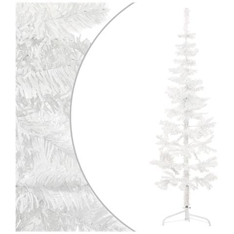 Albero Natale Artificiale Sottile A Metà Supporto Bianco 150 Cm - Foto 1