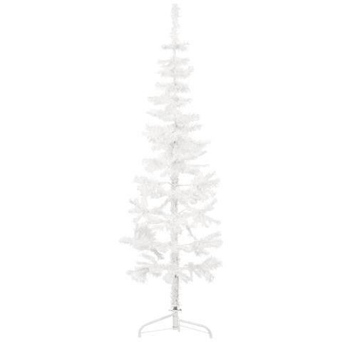 Albero Natale Artificiale Sottile A Metà Supporto Bianco 150 Cm - Foto 8