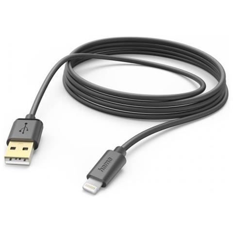 Hama 00201582 Cavo Lightning 3 M Nero (hama Charging/data Usb-a To Lightning Cable 480mbps 3 Metre Black) - Foto 1
