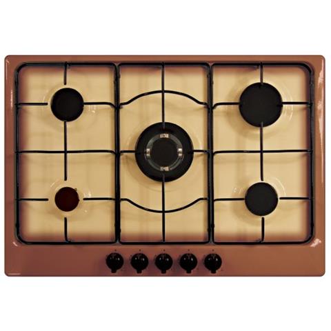 Star 75 Marrone, Crema Da incasso 75 cm Gas 5 Fornello (i) - Foto 1