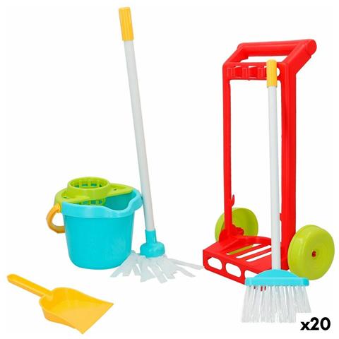 Carrello Delle Pulizie Con Accessori Colorbaby 5 Pezzi Giocattolo 24,5 X 43,5 X 15 Cm (20 Unità) - Foto 1
