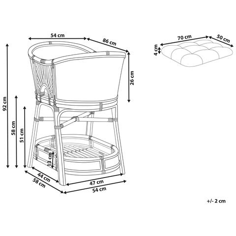 Culla Rattan Lagrasse 50 X 70 Cm Naturale - Foto 15