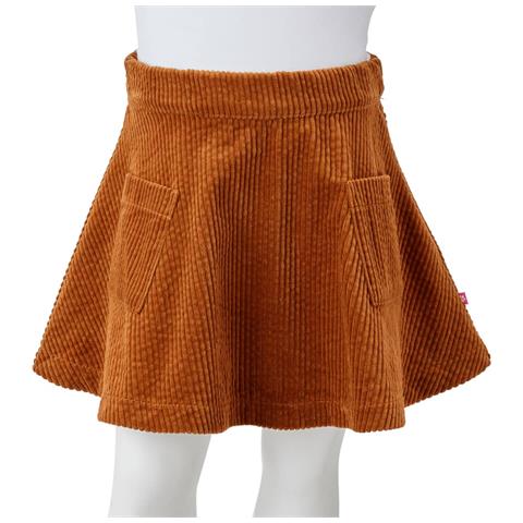 Gonna Da Bambina Con Tasche A Coste Cognac 104 - Foto 8