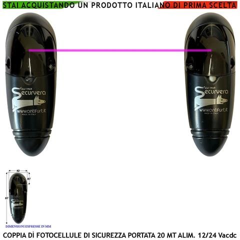 Fotocellule Sicurezza E Controllo Cancello Elettrico Automatico Coppia Tx E Rx Portata 20 Metri Lineari Montaggio A Pa - Foto 1