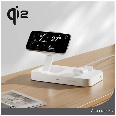 Qi2 Universale Bianco Ac Carica Wireless Ricarica Rapida Interno - Foto 2