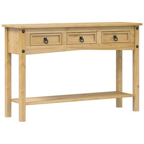 Tavolino Consolle Corona 114x34,5x73 Cm Legno Massello Di Pino - Foto 2