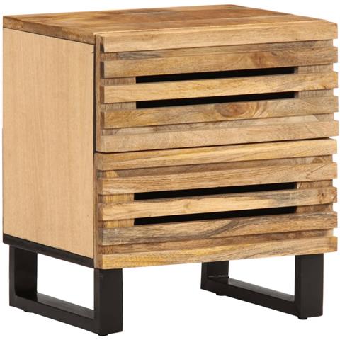 Comodino 40x34x46 cm in Legno Massello di Mango - Foto 1