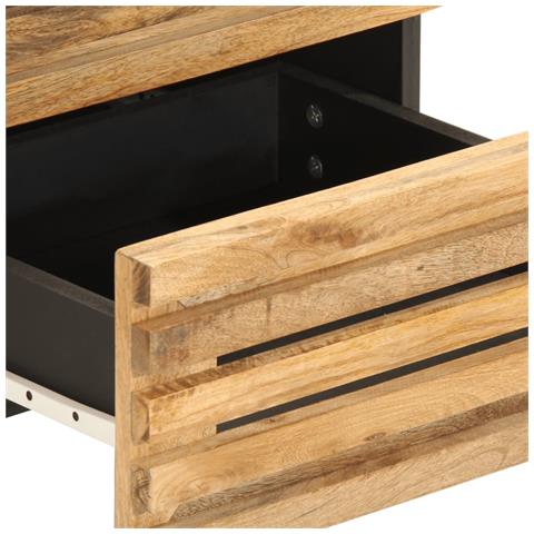 Comodino 40x34x46 cm in Legno Massello di Mango - Foto 10