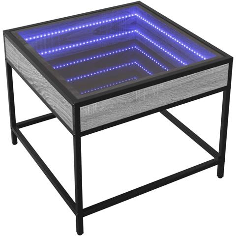 Tavolino Da Salotto Con Led Infinity Grigio Sonoma 50x50x41 Cm - Foto 3