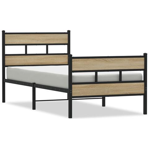 Giroletto Senza Materaso In Metallo Rovere Sonoma 75x190 Cm - Foto 2