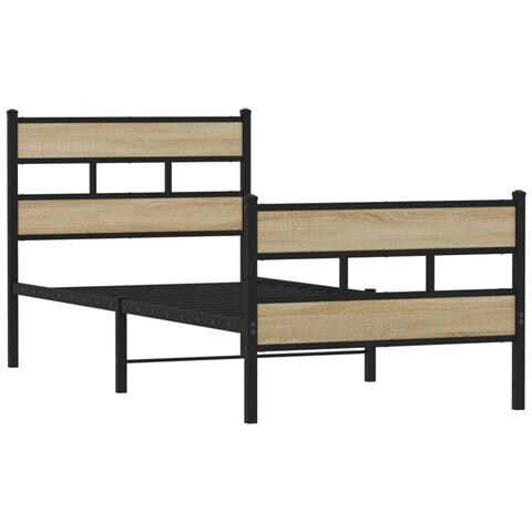 Giroletto Senza Materaso In Metallo Rovere Sonoma 75x190 Cm - Foto 3