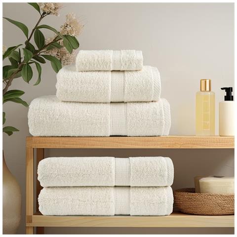 Asciugamani per Sauna SOLUND 4 pz Crema 80x200 cm 600 g /m² - Foto 3