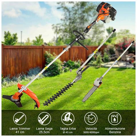 Decespugliatore 5in1 a Scoppio Tagliasiepi Rasaerba Motosega Potatore Telescopic - Foto 5