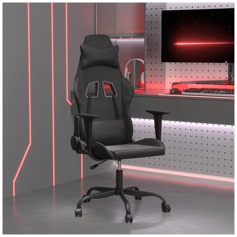 Sedia da Gaming Massaggiante Nera in Similpelle - Foto 10