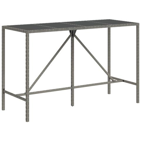 Set Bar da Giardino 11 pz con Cuscini in Polyrattan Grigio - Foto 2