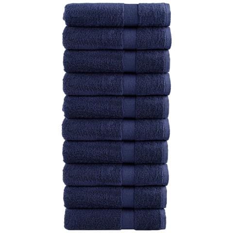 Asciugamani Doccia Solund 10 Pz Blu Navy 70x140 Cm 600gsm - Foto 1