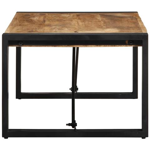 Tavolino 100x50x35 Cm In Legno Massello Di Mango Grezzo - Foto 3