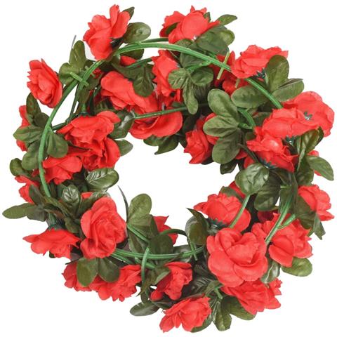 Ghirlande Fiori Artificiali Natale 6 Pz Rosso 240 Cm - Foto 2