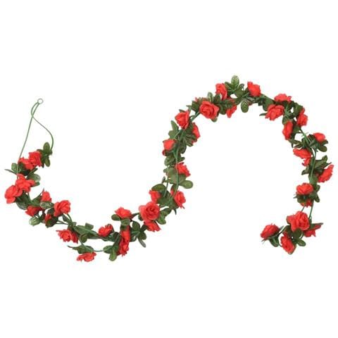 Ghirlande Fiori Artificiali Natale 6 Pz Rosso 240 Cm - Foto 3