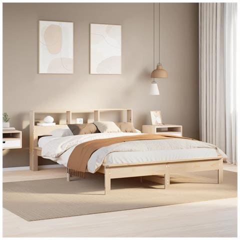 Letto Libreria Senza Materasso 120x190 Cm In Legno Di Pino - Foto 1
