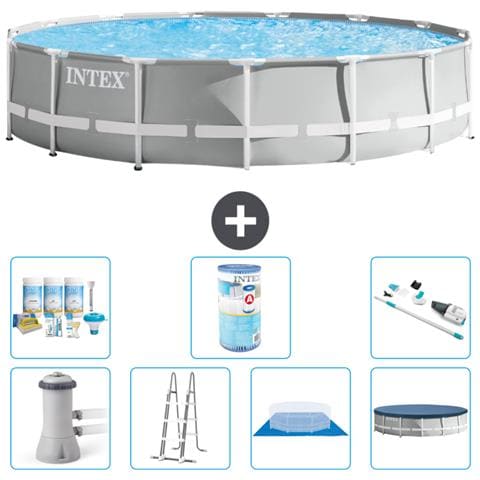 Piscina Fuori Terra - In Giro - 457x107 Cm - Grigio - Include Accessori Coordinati A2265 - Foto 1