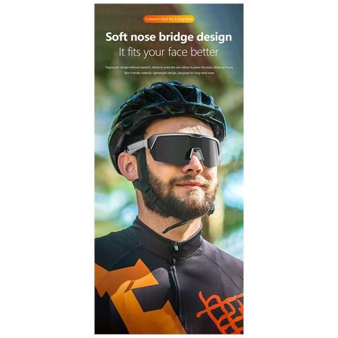 Occhiali Bluetooth Sportivi Da Ciclismo Per Esterni - Argento - Foto 2