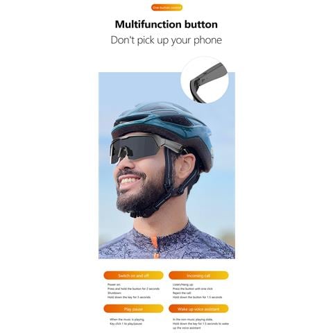 Occhiali Bluetooth Sportivi Da Ciclismo Per Esterni - Argento - Foto 7