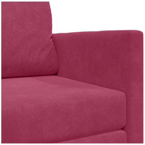 Divano Letto da Terra 2-in-1 Rosso Vino 124x204x61 cm Velluto - Foto 9
