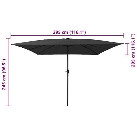 Parasol da Giardino Quadrato 295x245 cm Antracite - Foto 7