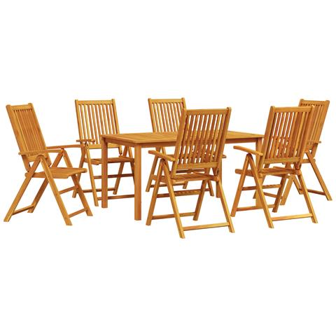 Set da pranzo da giardino 3 pezzi in legno massello di acacia pieghevole - Foto 1