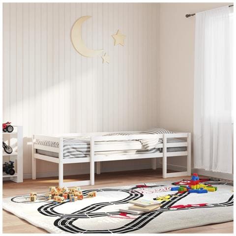 Giroletto per Bambini Bianco 75x190cm in Legno Massello di Pino - Foto 2