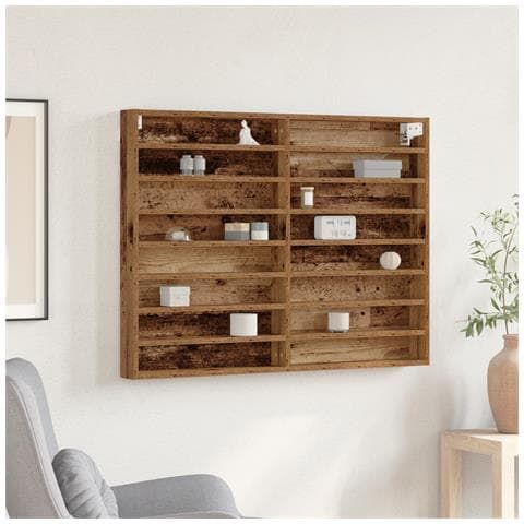 Vetrina Armadio Legno Vecchio 100x8,5x75 cm Legno Composito - Foto 2