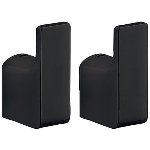 2 Appendiabiti Da Muro In Ottone E Cromall Pi27 Serie Pirenei Nero Opaco - Foto 1