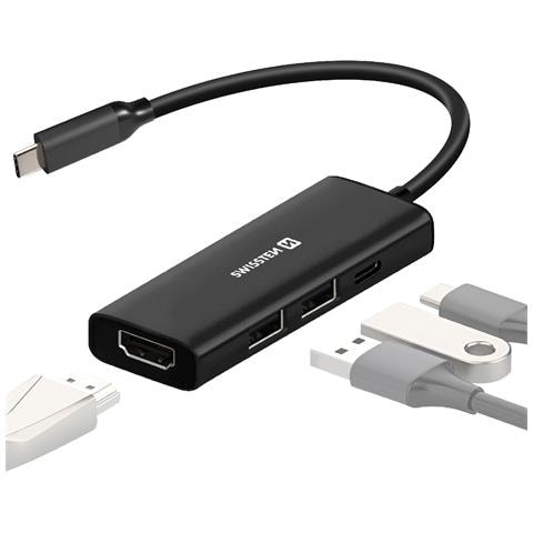 Hub Usb Per Usb-c Hdmi 4k, 100w Di Ricarica E Usb, Nero - Foto 1