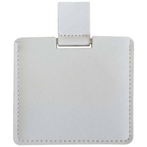 Specchietto Cosmetico Portatile In Acciaio Inossidabile Con Custodia In Pu White - Foto 1