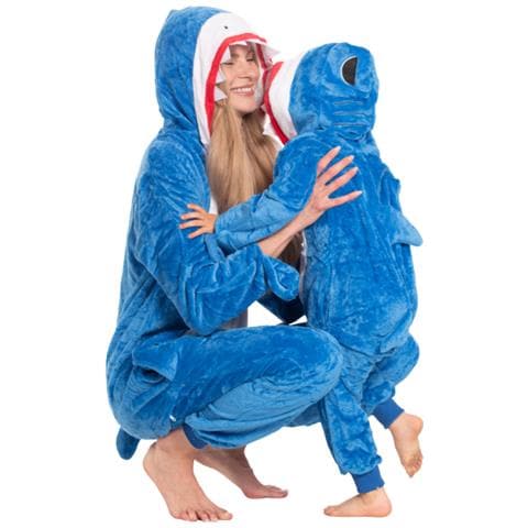 Pigiama Per Bambini Kigurumi Intero Costume Da Squalo Blu 135-145 - Foto 5
