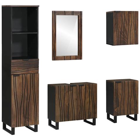 Set di mobili per il bagno 5 pcs Bianco 38 x 33 x 160 cm - Foto 1