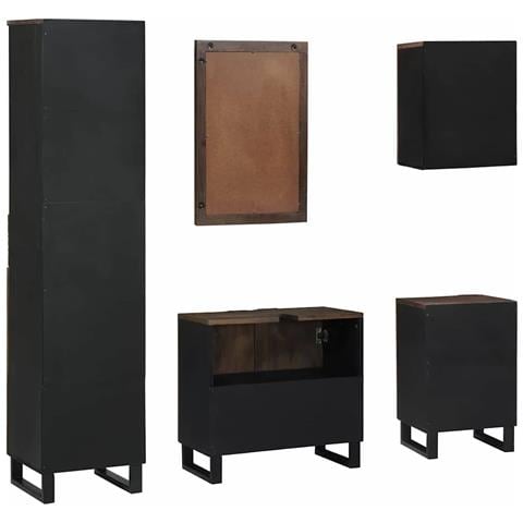 Set di mobili per il bagno 5 pcs Bianco 38 x 33 x 160 cm - Foto 9