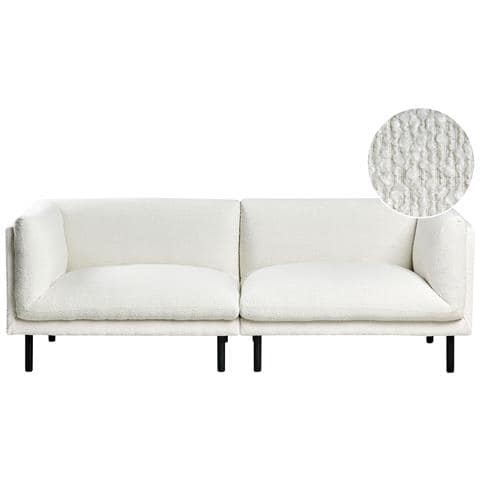 Divano 3 Posti Vorgod Bouclé Bianco Sporco - Foto 2