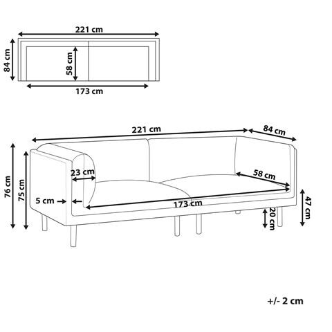 Divano 3 Posti Vorgod Bouclé Bianco Sporco - Foto 7