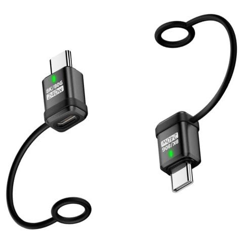Adattatore Dritto Da Femmina Type-c A Maschio Type-c 240w 120gbps - Confezione Da 2 Black - Foto 2