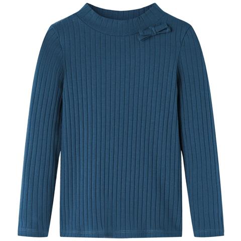 Maglietta per Bambini a Maniche Lunghe a Costine Blu Marino 128 - Foto 1