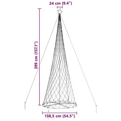 Albero di Natale LED Bianco freddo 138.5 x 138.5 x 399 cm - Foto 9