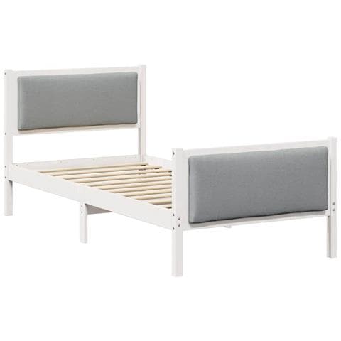 Struttura del letto Grigio chiaro 100 x 200 cm Tessuto - Foto 1